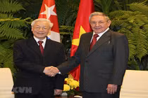 Hình ảnh Chủ tịch Cuba đón, hội đàm với Tổng Bí thư Nguyễn Phú Trọng