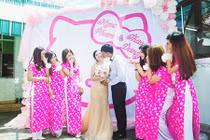 Lễ ăn hỏi phong cách Hello Kitty tại Bình Dương gây sốt