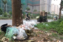 Rác thải bị vứt bừa bãi khiến đường phố Hà Nội nhìn như làng quê