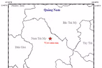 Quảng Nam xảy ra động đất 3,9 độ richter