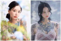 Mẹ trẻ xứ Hàn xăm kín người trên cơ thể mặc thị phi