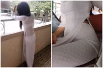 Diện áo dài trắng, nhiều nữ sinh gây nhức mắt vì phản cảm