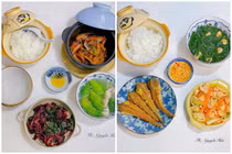 Mâm cơm 2 người siêu đẹp mắt của cô gái Thanh Hóa