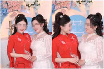 Cô gái gây tranh cãi khi ăn diện nổi bật hơn cả cô dâu