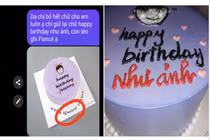 Đặt chữ lên bánh sinh nhật, cô gái nhận sản phẩm muốn “xỉu“