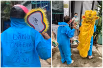 Tình nguyện viên chống dịch và món quà Thu thu cho các bé 