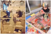 Khoảnh khắc quậy phá của trẻ con khiến phụ huynh “giận xanh mặt“