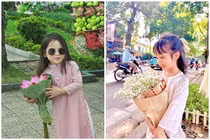 Những em bé bắt trend mùa thu Hà Nội làm netizen thích thú