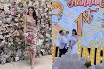 Tổ chức sinh nhật con gái, "cô dâu 200 cây vàng" gây choáng