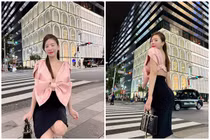 Hot girl Hà thành Phương Bora diện đồ tôn dáng trên phố Nhật Bản