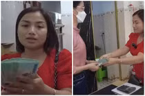 Chi lớn đầu năm, Quỳnh Trần JP cầm xấp tiền lì xì nhân viên