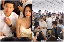 Lộ ảnh Văn Hậu và Hải My tình tứ ở đám cưới Tấn Tài