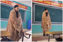 Thầy giáo trùm chăn giảng dạy, dân tình khó chịu vì rét đậm