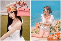 Vợ hai Minh Nhựa khoe dáng đồng hồ cát dù 2 lần sinh nở