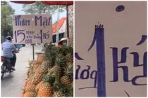 Biển quảng cáo bán dứa khiến bao khách hàng “tá hỏa” vì cú lừa