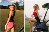 Hot girl sân golf gây “nóng mắt” vì trang phục hớ hênh