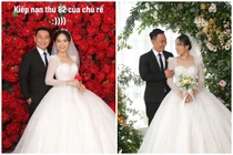 Chụp ảnh cưới, chú rể hài hước với biểu cảm căng thẳng