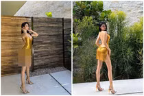 Diện “váy dát vàng”, hot girl hở nguyên vòng 3 phản cảm