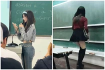 Diện trang phục ngắn cũn đứng lớp, cô giáo gây khó hiểu
