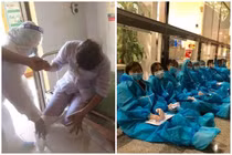 Làm việc đến ngất xỉu, chiến sĩ chống dịch COVID-19 lấy nước mắt netizen