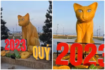 Xuất hiện linh vật mèo Khánh Hòa khuôn mặt ngờ nghệch cực hài