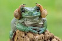 Ếch xanh bị hai con ốc sên “đè đầu cưỡi cổ” 