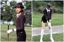 Khoe ảnh trên sân Golf, Huyền My khoe chân dài "siêu thực"