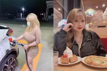 Đứng đổ xăng “hot girl ngực khủng” Hải Dương lộ vòng 1 nhức nhối