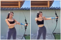 Xuất hiện hot girl bắn cung khoe vòng eo con kiến đẹp miễn chê