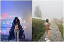 Bạn gái Đoàn Văn Hậu mặc hở, khoe chân dài giữa trời lạnh