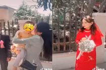 Cô đi lấy chồng, cháu nhỏ khóc nức nở không rời gây bất ngờ