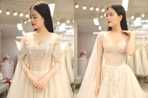 Bồ cũ Quang Hải diện váy cưới, nhan sắc được netizen khen hết lời