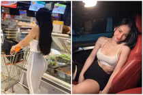 Đi siêu thị khoe vòng 3 quyến rũ, hot gymer gây sốt