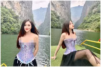 Check in sông Nho Quế, hot girl Đồng Nai khoe vòng 1 “khủng“