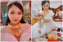 Cô dâu đeo đầy vàng và màn lộ danh tính gây chú ý