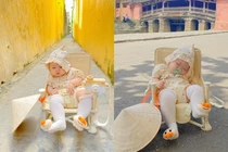 Em bé má "bánh bao" check-in quanh Hội An “đốn tim” dân mạng