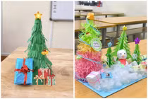 Cây thông Noel tự chế của học sinh khiến netizen thích thú