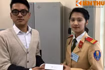 Nữ CSGT xinh đẹp trả iPhone 6 cho người đánh rơi