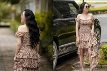 Bạn gái Quách Ngọc Ngoan khoe chân thon, vai trần quyến rũ