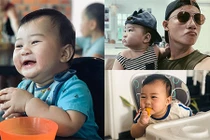Tan chảy vẻ đáng yêu của con trai út nhà ca sĩ Hoàng Bách