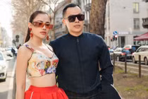 Vẻ gợi cảm của người mẫu cùng Vũ Khắc Tiệp dự show thời trang ở Italy