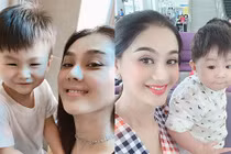 Vẻ đáng yêu hết nức của con trai Lâm Khánh Chi