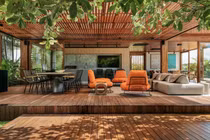 Biệt thự gỗ lấy cảm hứng từ biển, có cả khu rừng bên trong