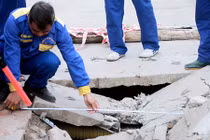 Dùng tia laser phát hiện cống sập