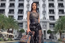 Diện đầm xuyên thấu lộ nội y, Chi Pu thần thái được ví giống Angelababy