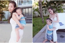 Hot girl Elly Trần khoe ảnh dạo biển cùng con gái