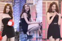 Ngọc Trinh diện váy ngắn lấn át Hương Giang Idol