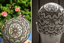 Hình xăm tuyệt đẹp trên đầu bệnh nhân ung thư