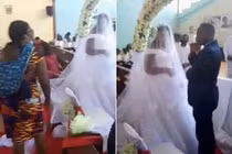 Chú rể bị lật tẩy có vợ con trong hôn lễ, cô dâu phản ứng sốc