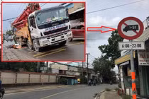 Xe bơm bê tông đi vào đường cấm cán chết người ở TP Thủ Đức